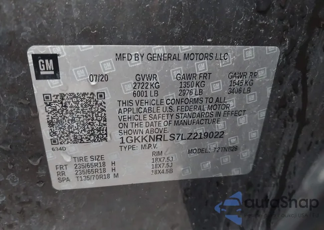 1GKKNRLS7LZ219022: 43903039