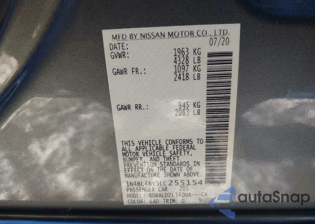 1N4BL4BV5LC255154: 43903114