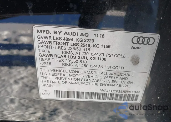 WA1ECCFS5HR011844: 43903150