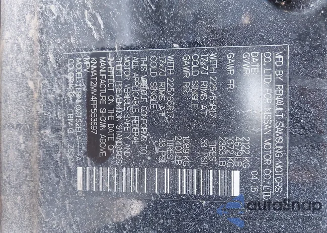 KNMAT2MV4FP553697: 43903222