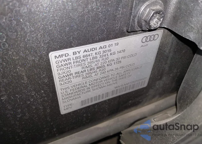 WA1LAAF72KD028327: 43903237