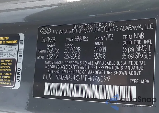 5NMP24G11TH076099: 43903245