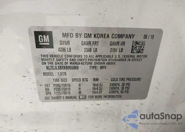 KL7CJLSBXKB955869: 43903286