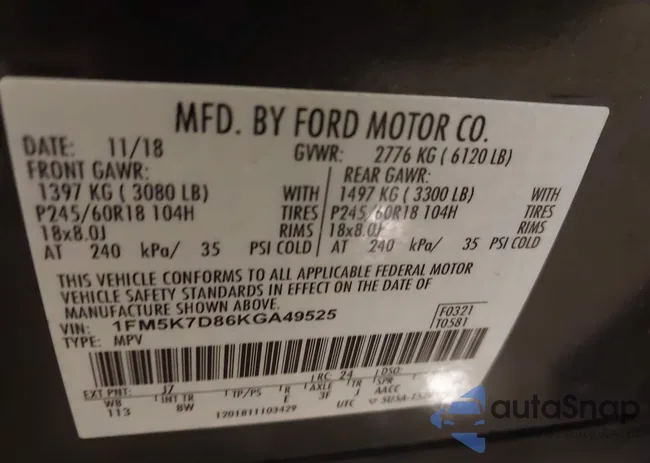 1FM5K7D86KGA49525: 43903330