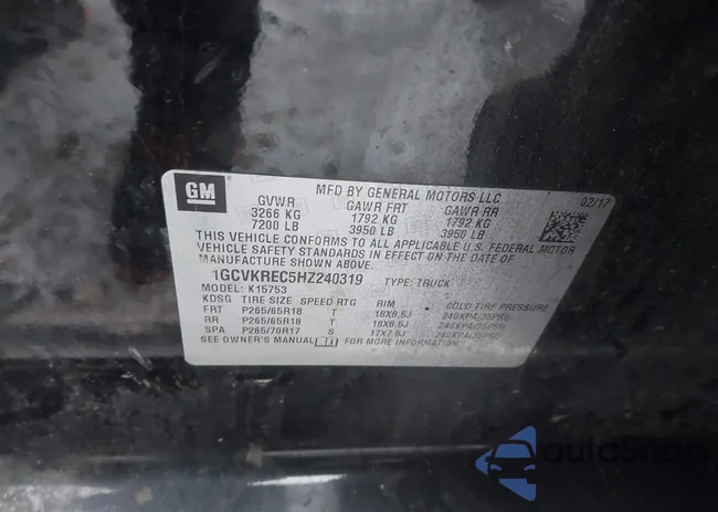 1GCVKREC5HZ240319: 43903344