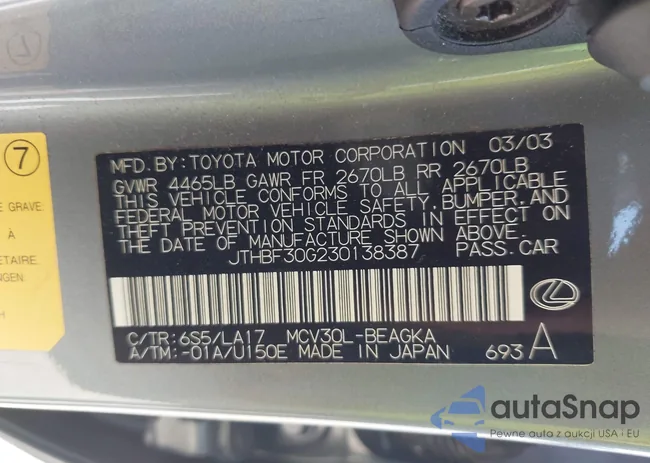 JTHBF30G230138387: 43903364