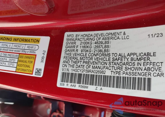 1HGCY2F59RA026982: 43903391