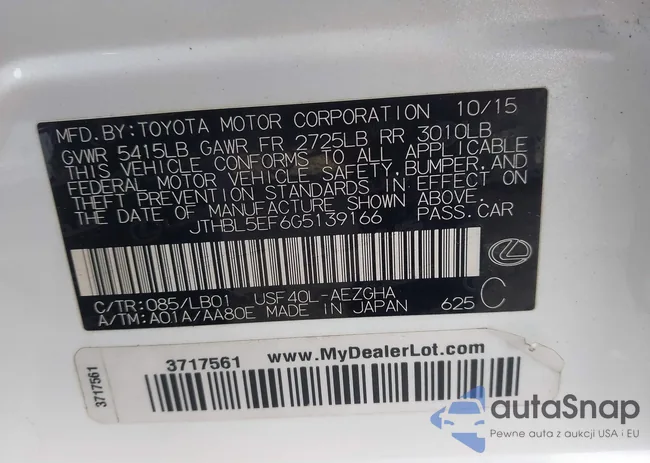 JTHBL5EF6G5139166: 43902758