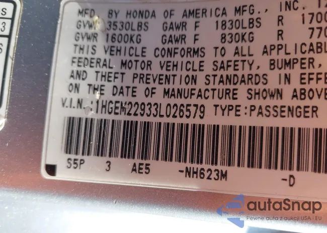 1HGEM22933L026579: 43903877