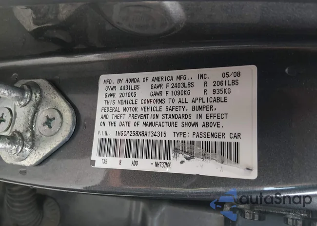 1HGCP258X8A134315: 43904227