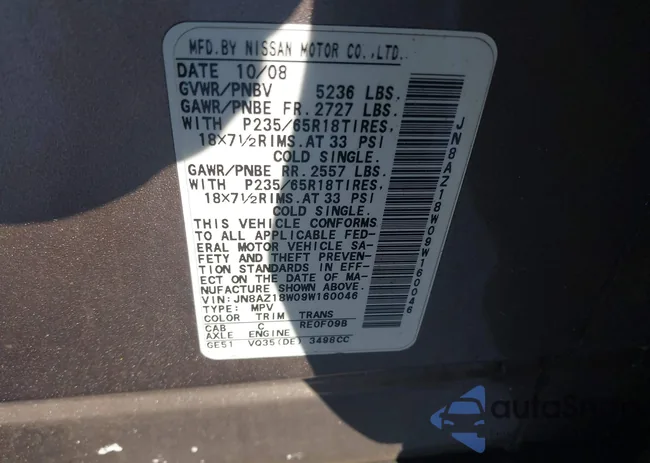 JN8AZ18W09W160046: 43904321