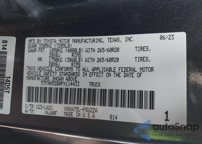 5TFNA5DB0PX114433: 43903445