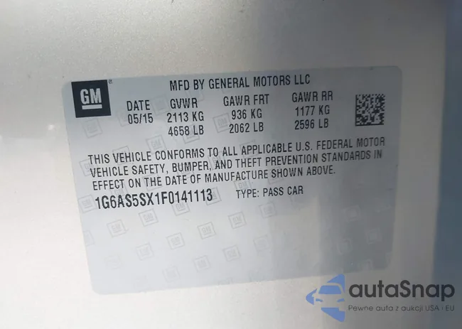 1G6AS5SX1F0141113: 43903612