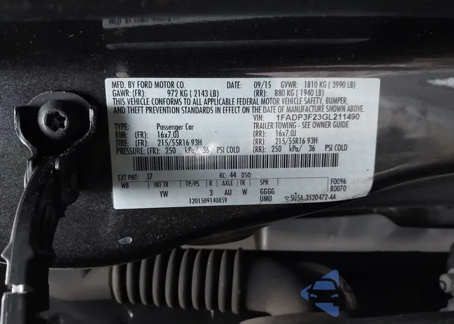 1FADP3F23GL211490: 43903682