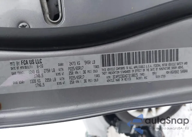 3C4PDCBGXGT218815: 43903784