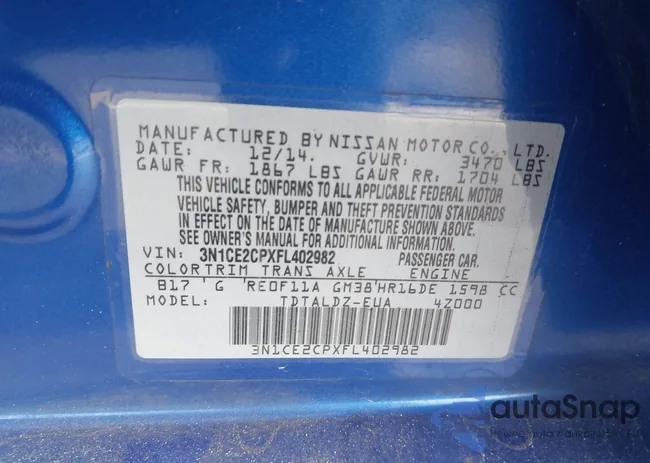 3N1CE2CPXFL402982: 44503676