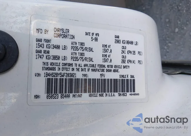 1B4HS28Y5WF203021: 44503813