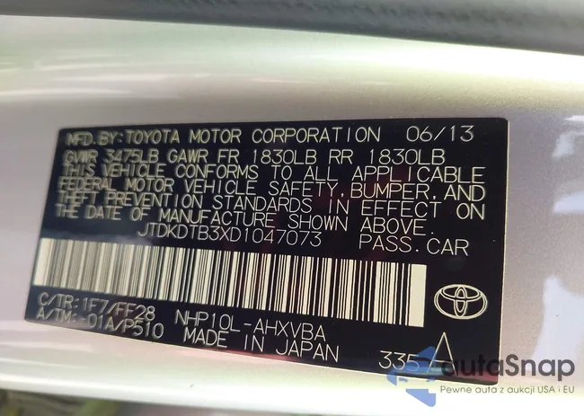 JTDKDTB3XD1047073: 44503831