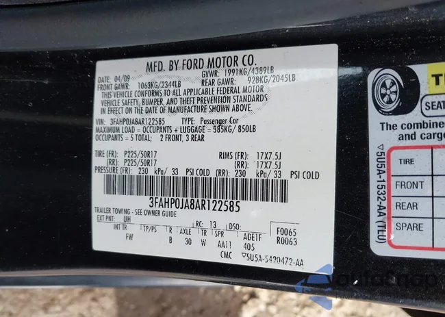 3FAHP0JA8AR122585: 44503861