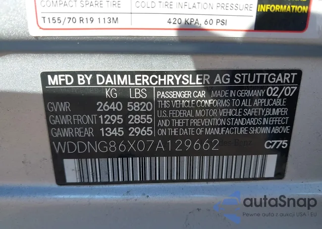 WDDNG86X07A129662: 44503945