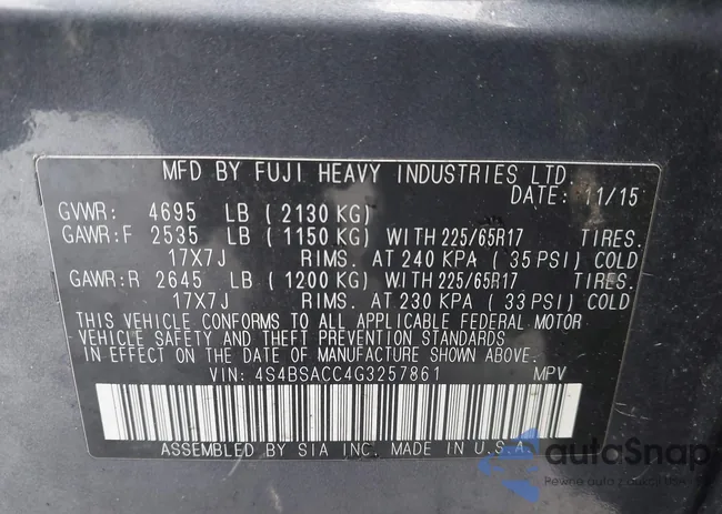 4S4BSACC4G3257861: 44504133