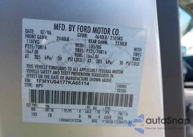 1FMYU94177KA65114: 44503331