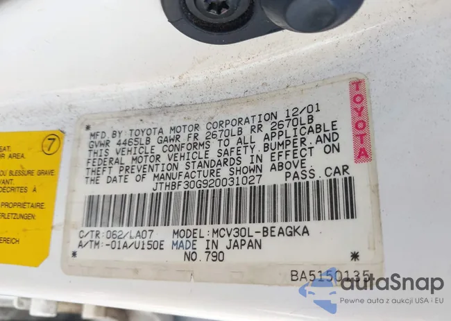 JTHBF30G920031027: 44503408