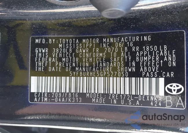 5YFBURHE5GP527050: 44503545