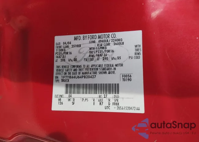 1FTYR44U64PB20427: 44504859