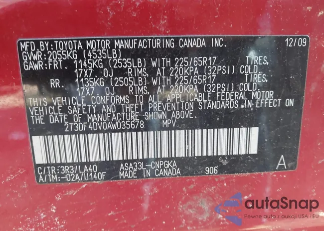 2T3DF4DV0AW035678: 44504997