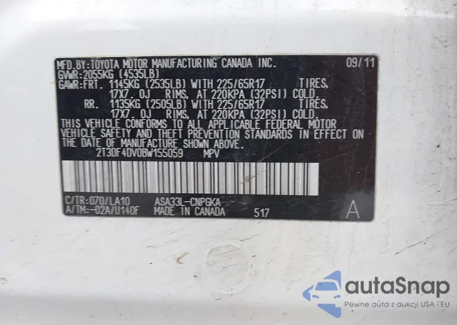 2T3DF4DV0BW155059: 44505080