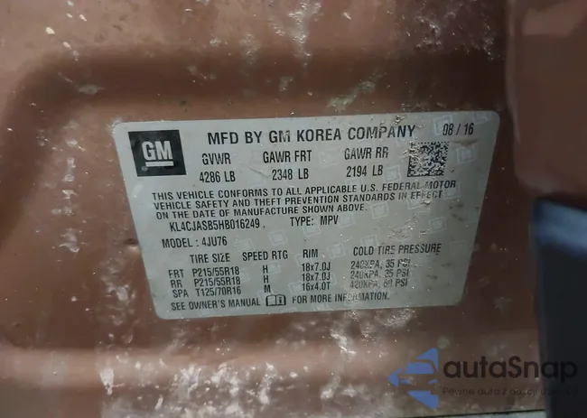 KL4CJASB5HB016249: 44505205