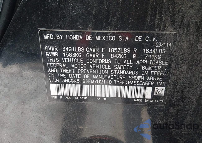 3HGGK5H82FM702148: 44504387