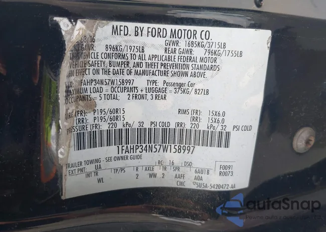 1FAHP34N57W158997: 44504533