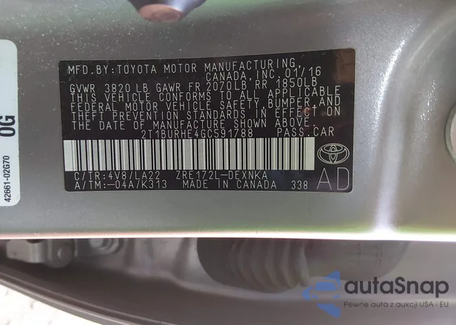 2T1BURHE4GC591788: 44505887