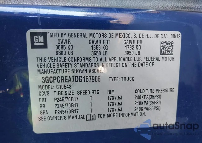 3GCPCREA7DG167906: 44505995