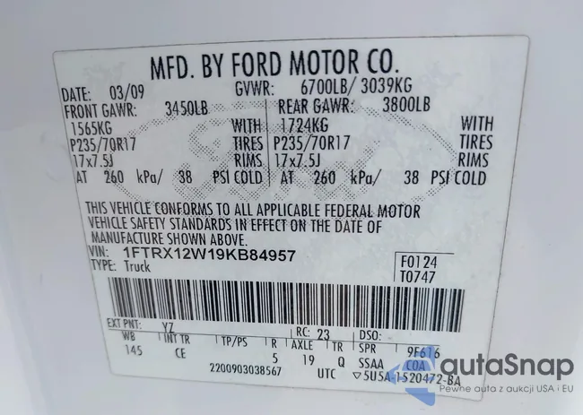 1FTRX12W19KB84957: 44506068