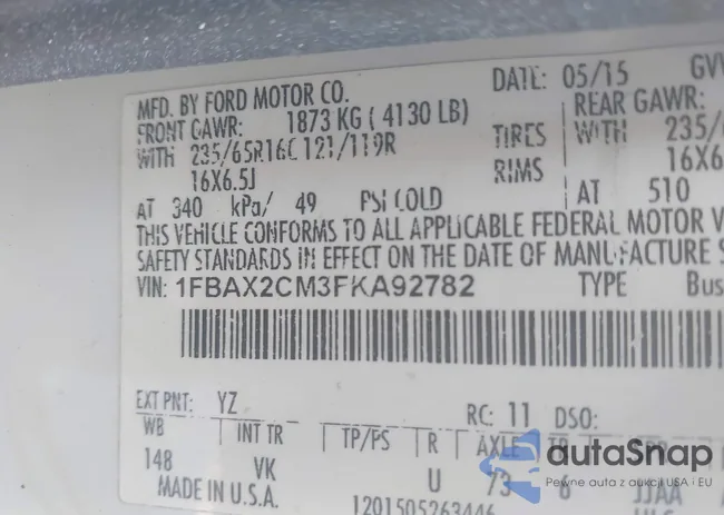 1FBAX2CM3FKA92782: 44506100