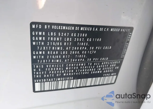 3VV3B7AX7JM001836: 44505393