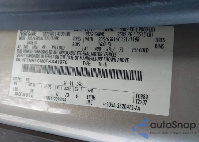 1FTNR1CM0FKA41970: 44505455