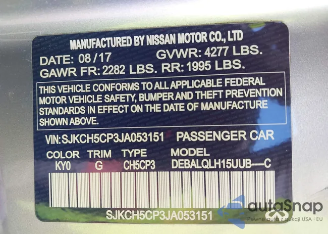 SJKCH5CP3JA053151: 44505638