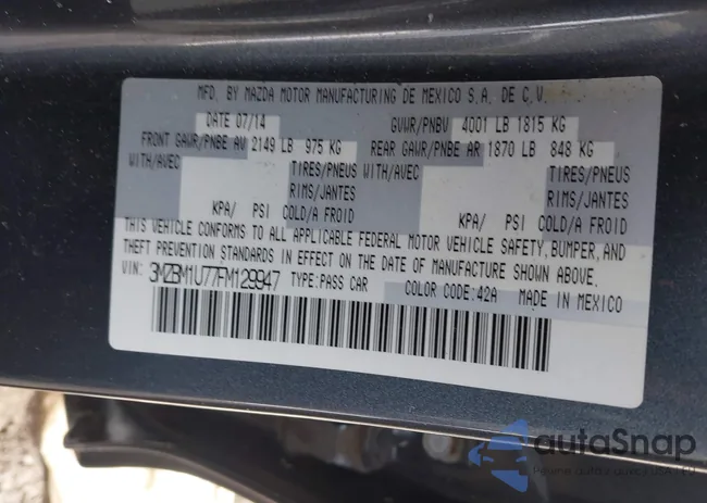 3MZBM1U77FM129947: 44506686