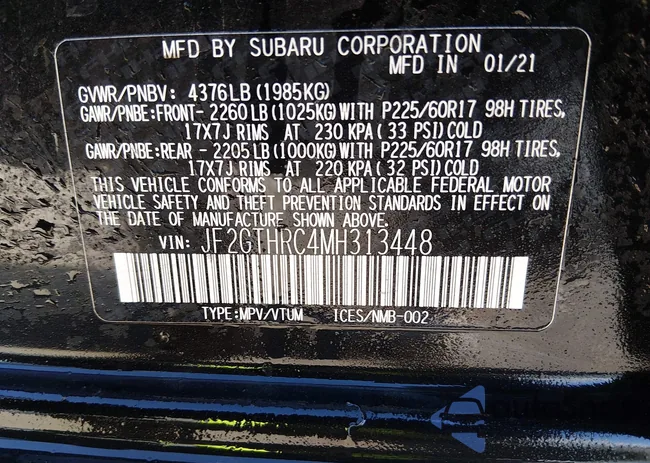 JF2GTHRC4MH313448: 44506971