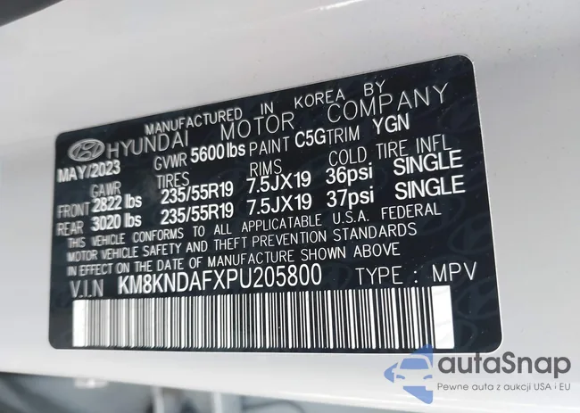 KM8KNDAFXPU205800: 44506980