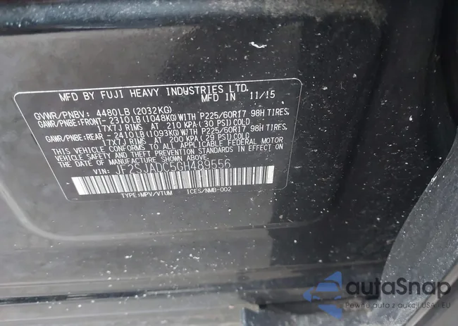 JF2SJADC5GH489556: 44506982