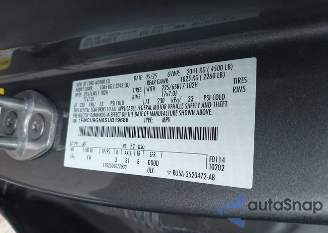 1FMCU9GN8SUB19686: 44507069