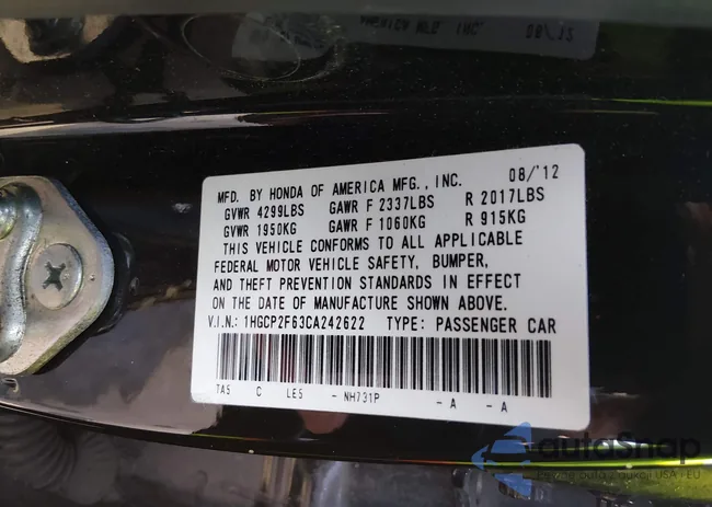 1HGCP2F63CA242622: 44507197