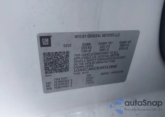 1GNSCAKC0JR312840: 44507210