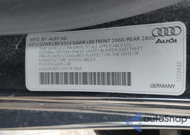 WAU3GAFC7CN147064: 44506542