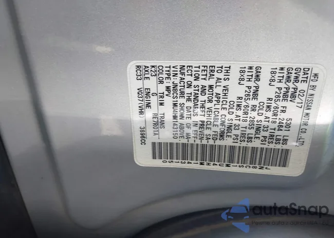 JN8CS1MU4HM143150: 44506610